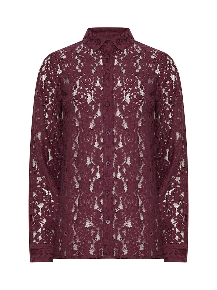 Long Tall Sally Red Lace Shirt - Image 5 of 5