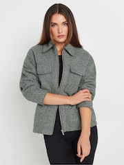 Long Tall Sally Grey Textured Shacket - Image 2 of 6