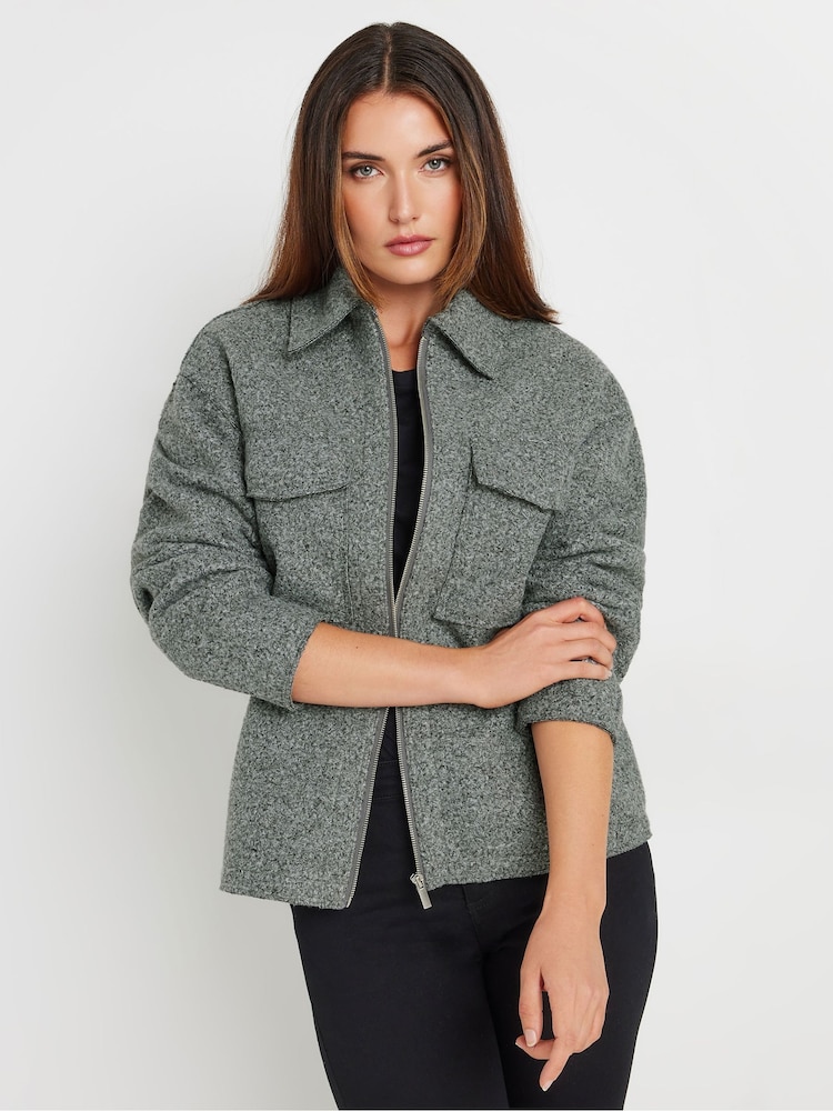 Long Tall Sally Grey Textured Shacket - Image 2 of 6