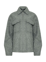 Long Tall Sally Grey Textured Shacket - Image 6 of 6