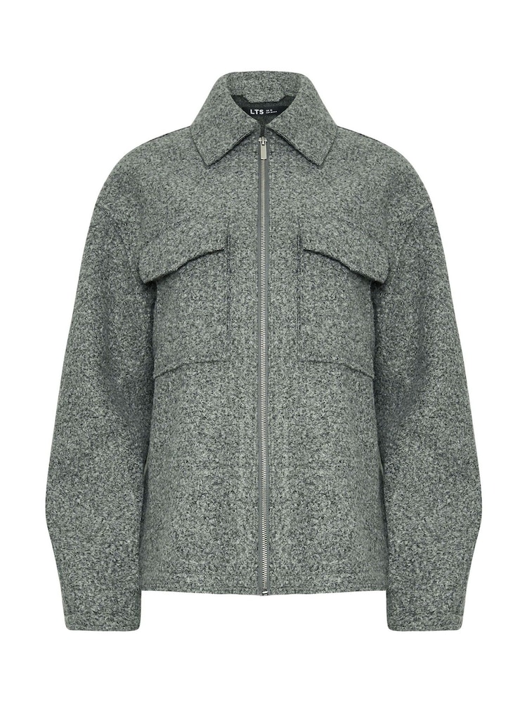Long Tall Sally Grey Textured Shacket - Image 6 of 6
