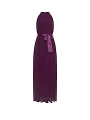 Long Tall Sally Purple Halterneck Pleated Dress - Image 5 of 5