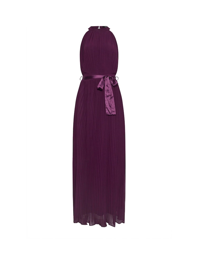Long Tall Sally Purple Halterneck Pleated Dress - Image 5 of 5