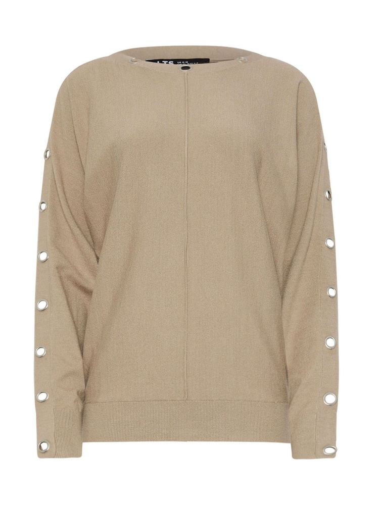Long Tall Sally Natural Eyelet Batwing Jumper - Image 5 of 5