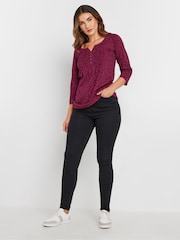 Long Tall Sally Pintuck Henley-Tops mit 3/4-Ärmeln, aus 100 % Baumwolle, Tops im 2er-Pack - Bild 3 von 8
