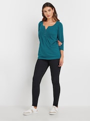 Long Tall Sally Pintuck Henley-Tops mit 3/4-Ärmeln, aus 100 % Baumwolle, Tops im 2er-Pack - Bild 4 von 8