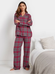 Long Tall Sally Dark red Check 100% Cotton Pyjamas Joggers - Image 2 of 6