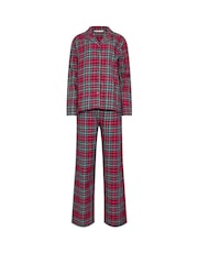 Long Tall Sally Dark red Check 100% Cotton Pyjamas Joggers - Image 6 of 6