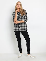 Long Tall Sally Black 100% Cotton Check Shirt - Image 2 of 5