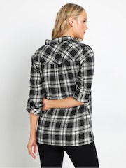 Long Tall Sally Black 100% Cotton Check Shirt - Image 3 of 5