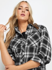 Long Tall Sally Black 100% Cotton Check Shirt - Image 4 of 5
