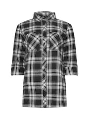 Long Tall Sally Black 100% Cotton Check Shirt - Image 5 of 5