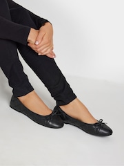 Long Tall Sally Black Quilted Ballet shoes - Image 1 of 5