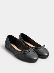 Long Tall Sally Black Quilted Ballet shoes - Image 2 of 5