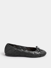 Long Tall Sally Black Quilted Ballet shoes - Image 3 of 5