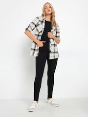 Long Tall Sally Cream 100% Cotton Check Shirt - Image 2 of 5