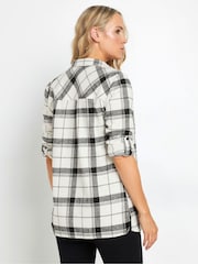Long Tall Sally Cream 100% Cotton Check Shirt - Image 3 of 5