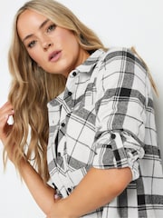 Long Tall Sally Cream 100% Cotton Check Shirt - Image 4 of 5