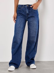 Apricot Blue Elisa 100% Cotton Wide Leg Jeans - Image 1 of 5
