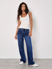 Apricot Blue Elisa 100% Cotton Wide Leg Jeans - Image 5 of 5