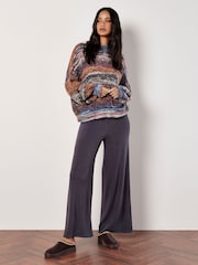 Apricot Purple Mix Yarn Distressed Boho Jumper - Image 2 of 4