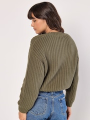 Apricot Green Chunky Cable Knit Jumper - Image 2 of 4