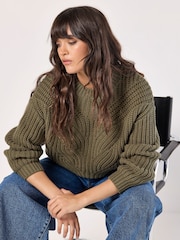 Apricot Green Chunky Cable Knit Jumper - Image 3 of 4