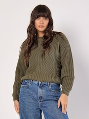 Apricot Green Chunky Cable Knit Jumper - Image 4 of 4