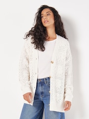 Apricot Natural Self Patchwork Cardigan - Image 1 of 4