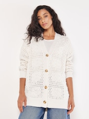Apricot Natural Self Patchwork Cardigan - Image 3 of 4