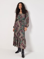 Apricot Green Flower Orchestra Gold Maxi Dress - Image 2 of 5