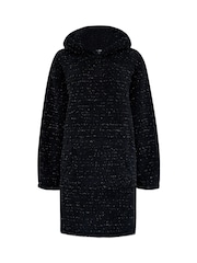 Pour Moi Black Metallic Cosy Fleece Oversized Lounge Hoodie - Image 3 of 4