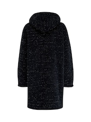 Pour Moi Black Metallic Cosy Fleece Oversized Lounge Hoodie - Image 4 of 4
