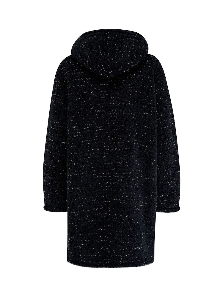 Pour Moi Black Metallic Cosy Fleece Oversized Lounge Hoodie - Image 4 of 4