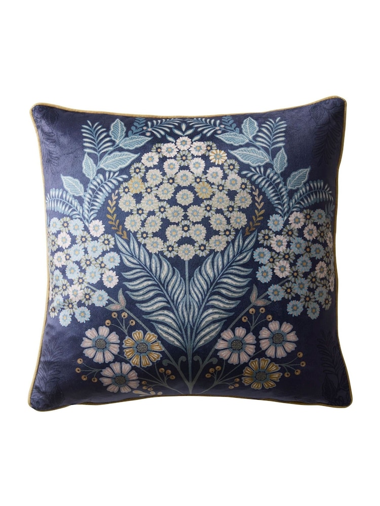 Appletree Navy Evelina Velvet Filled Cushion - Image 3 of 3 Appletree Navy Evelina Velvet Filled Cushion - Image 3 of 3