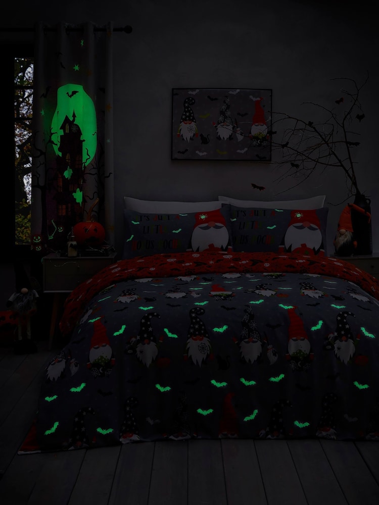 Bedlam Grey Scary Gonks Glow in the Dark Duvet Cover Set - Image 2 of 4