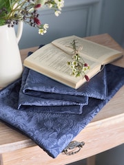 Appletree Navy Berkley Velvet Duvet Cover Set - Image 4 of 5