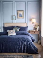 Appletree Navy Berkley Velvet Duvet Cover Set - Image 5 of 5