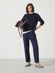 Hush Blue Slim Pull On Suit Trousers - Image 1 of 5
