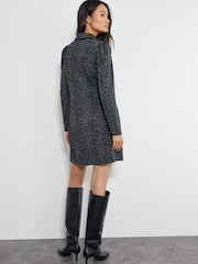 Monsoon Black Abi Leopard Print Jacquard Dress - Image 3 of 5