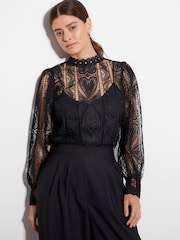 Monsoon Black Leona Lace Blouse - Image 1 of 4