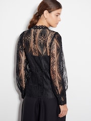 Monsoon Black Leona Lace Blouse - Image 3 of 4