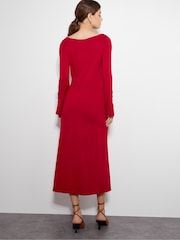Monsoon Red Sal Slash Knit Dress - Image 3 of 5