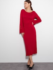 Monsoon Red Sal Slash Knit Dress - Image 5 of 5