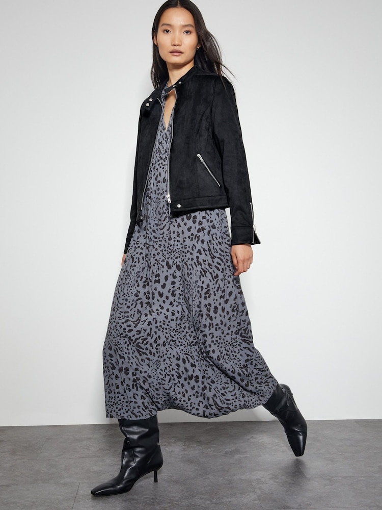 Monsoon Black Sasha Suedette Biker Jacket - Image 1 of 5