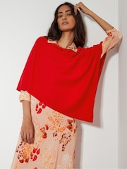 Monsoon Red Carly Poncho - Image 1 of 4