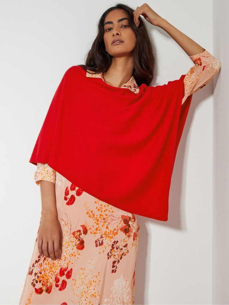 Monsoon Red Carly Poncho - Image 1 of 4