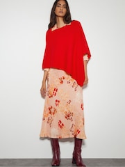 Monsoon Red Carly Poncho - Image 2 of 4
