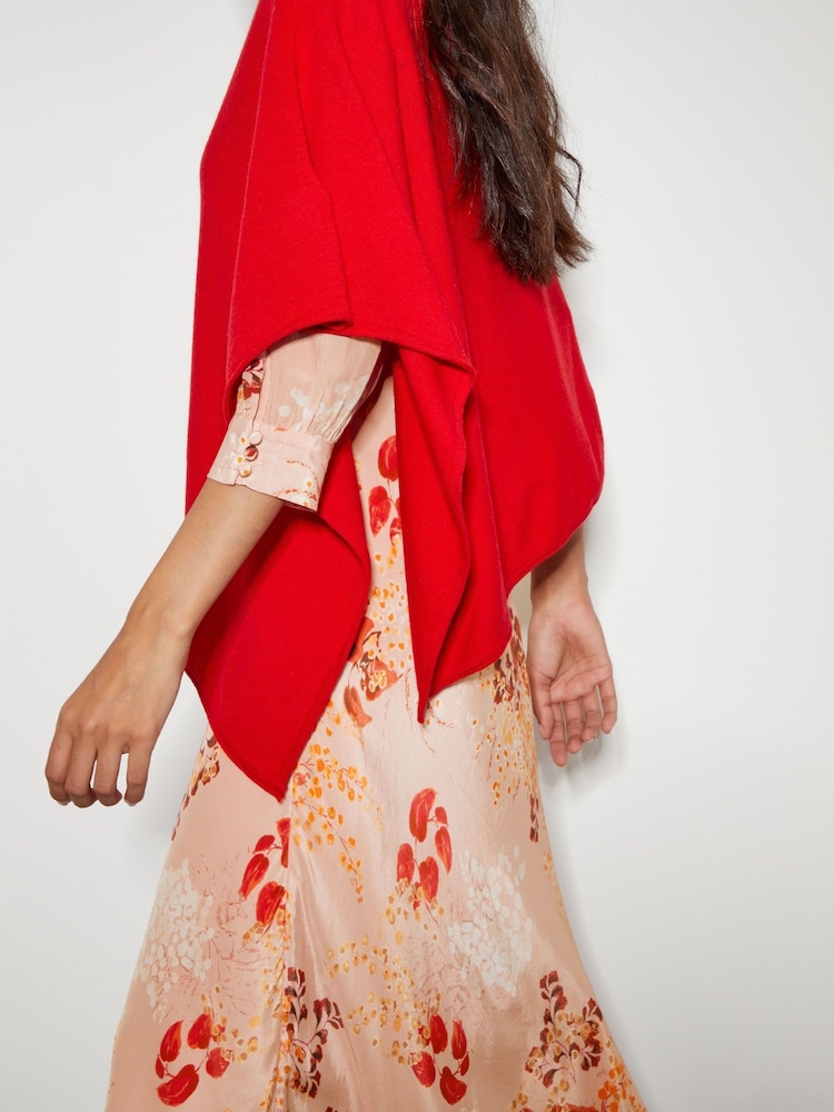 Monsoon Red Carly Poncho - Image 4 of 4