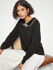 Monsoon Black Clara Collar Jumper - Image 1 of 5